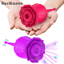 SacKnove 2021 Wholesale Adult Intimate Extended Suction Vibrator The Clitoris Stimulator Women Sex Toy Rose Clitoral Vibrator